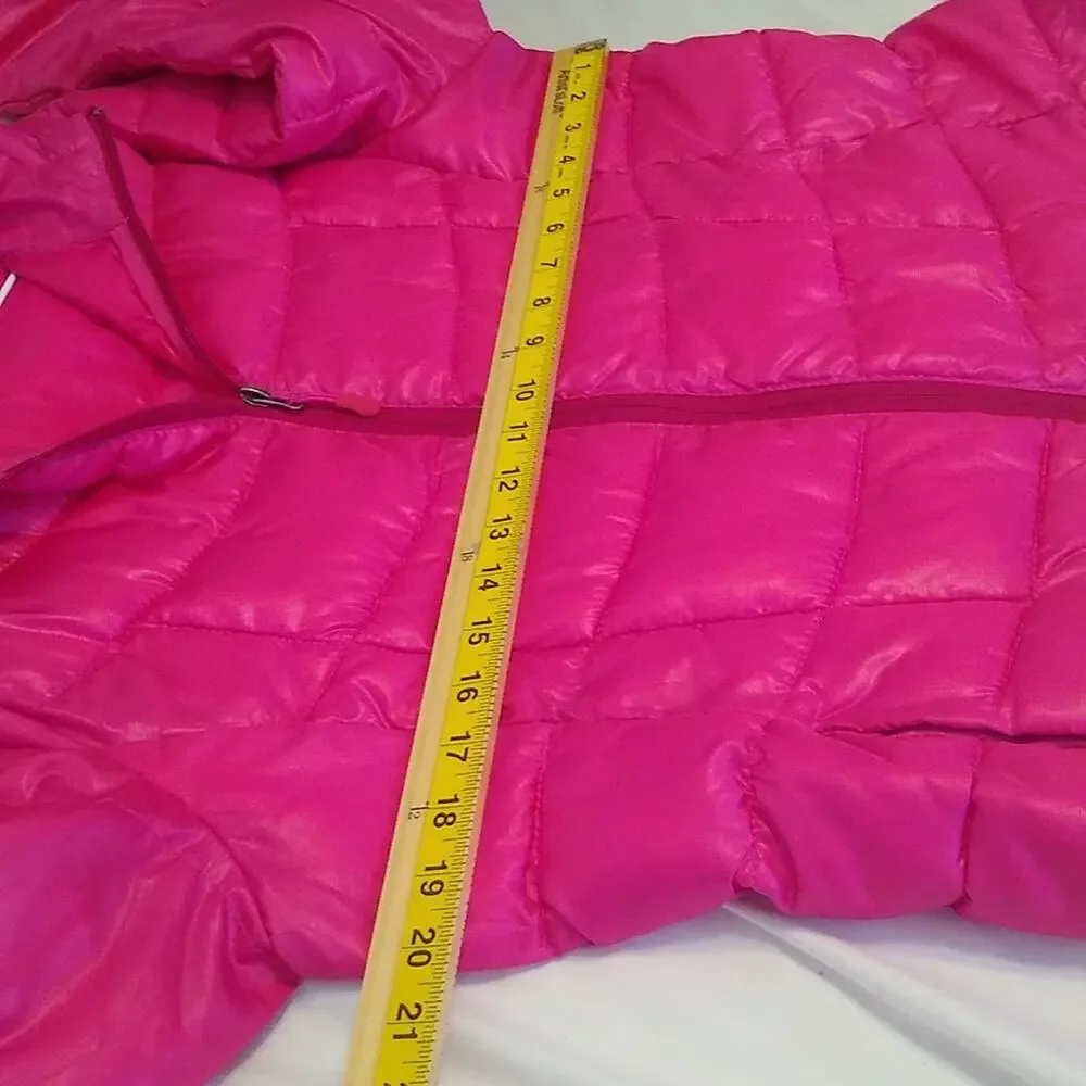 Slalom girls Size Large pink puffer hoodie jacket. Warm Barbie